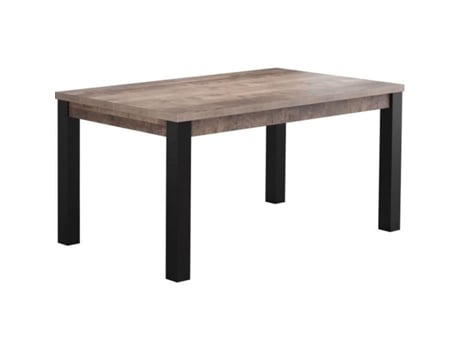 Mesa de jantar EMILE para 6 pessoas - Carvalho castanho tabaco e melamina preta mate - 160 x 90 x 77 cm TRENDS INTERNATIONAL