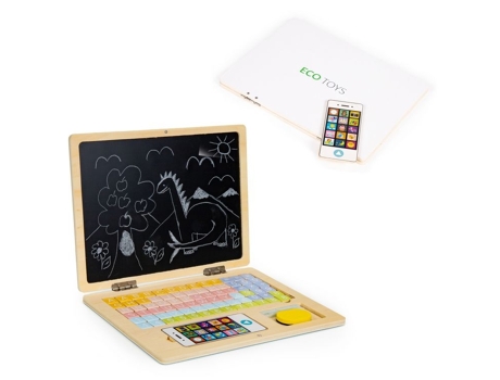 Números de Letras de Laptop de Quadro-Negro Educacional Magnético ECOTOYS
