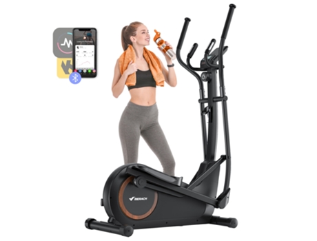 Bicicleta Elíptica Magnética Merach, 16 Níveis, Passada De 42 Cm, Capacidade Máxima 150 Kg, Ecrã Lcd, Sensor Cardíaco, Suporte Para Tablet E Garrafa