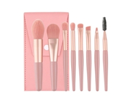 Conjunto De Pincéis De Maquiagem Em Miniatura Com 8 Peças Para Pó Facial, Base E Sombra. Everley891
