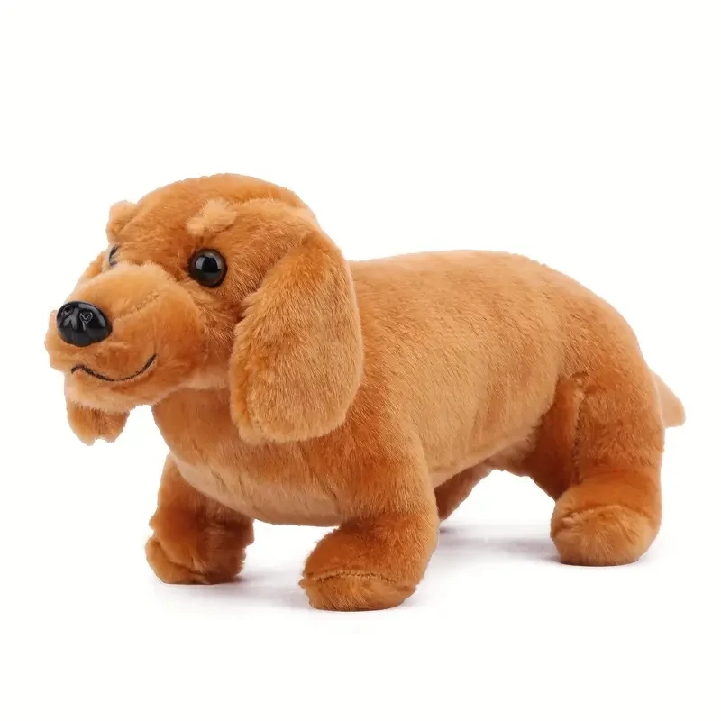 Brinquedo de Pelúcia Realista de Dachshund MDUG (laranja, 25 Cm)