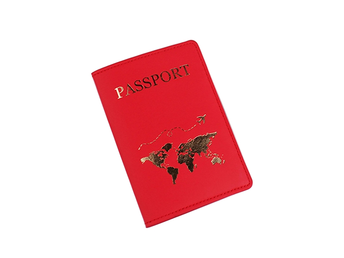 Porta-passaporte Elegante Em Couro Pu Com Impressão De Letras, Porta, Etiqueta De Bagagem E Porta, Endereço Para Mala