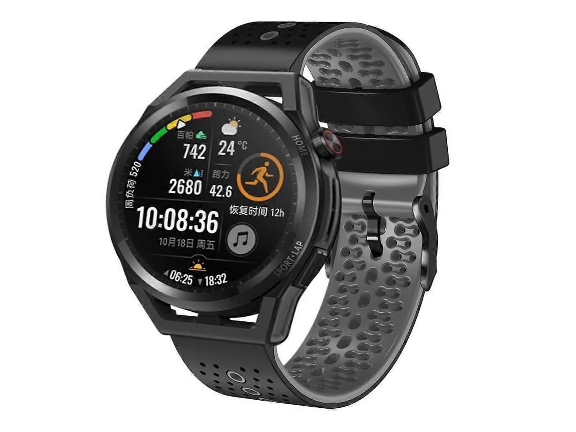 Pulseira De Silicone Perfurada Bicolor De 22 Mm Para Huawei Watch Gt Runner