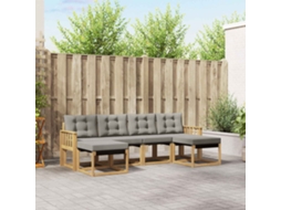 Vidaxl Conjunto De Sofás Para Exterior 6 Pcs Branco E Cinzento-claro