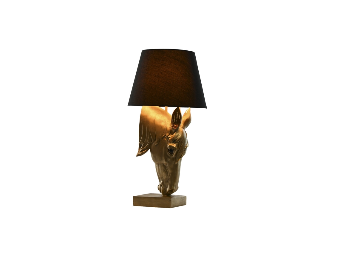 Abajur de Mesa Cavalo Dourado em Resina, 30x30x59cm ALEXANDRA HOUSE LIVING