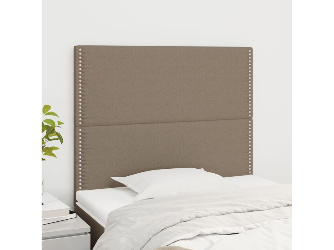 Vidaxl Cabeceira Taupe 100x5x118/128 Cm Tecido