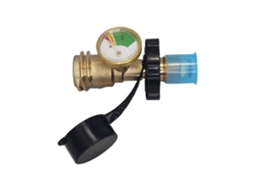 Adaptador para tanque de gás com válvula conversora Pol Em, conector QCC/tipo 1 com manômetro para tanques de propano de 5 a 100 libras.