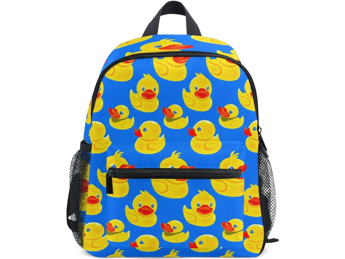 Mochila Fofa Em Formato De Patinho, Azul E Amarela, Para Meninos Meninas. Viagem Com Etiqueta Nome,