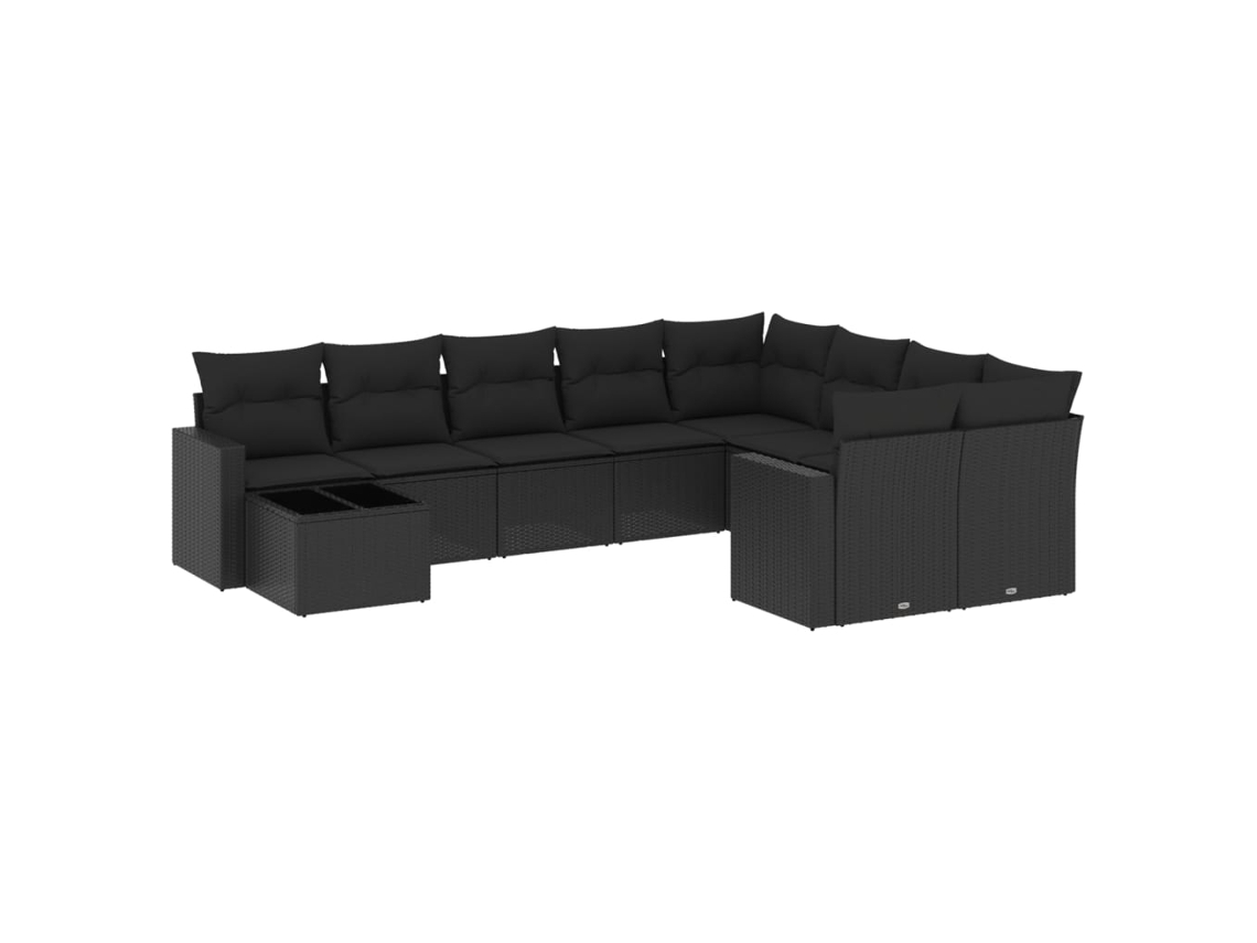 Garden Sofa Set, Garden Sofa Sets Vidaxl Preto Rattan / Vime (n/a)