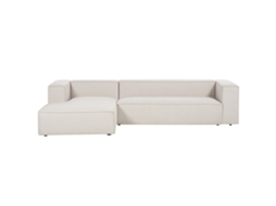 Sofá de Esquina BELIANI Vernon de Tecido Creme Claro 330x178x68