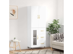 Vidaxl Armário Alto 69,5x34x180 Cm Derivados De Madeira Branco