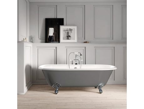 Banheira de Ferro Plymouth Cinza 190 Cm Pernas Cromadas ROGIER & MOTHES