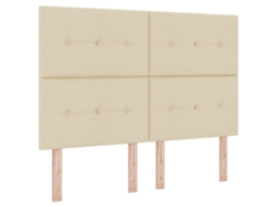 Conjunto 1 Cama Box Vidaxl Creme Tecido (140 X 190 Cm)