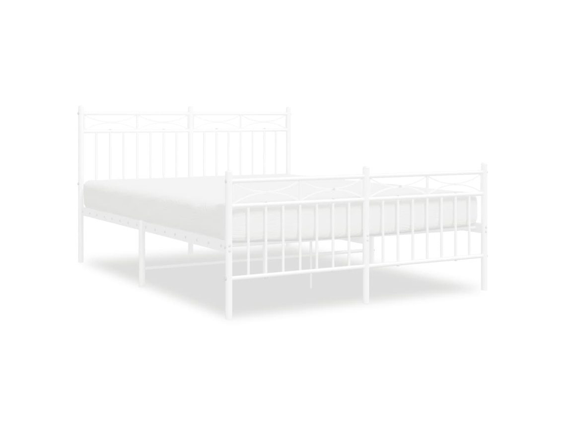 Estrutura de Cama com Cabeceira e Pés Metal Branco MAISON EXCLUSIVE 140x200 cm