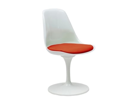 Cadeira Design Estrutura Branca com Almofada. 50 X 50 X 83Cm. Vermelho MUEBLES STOCK