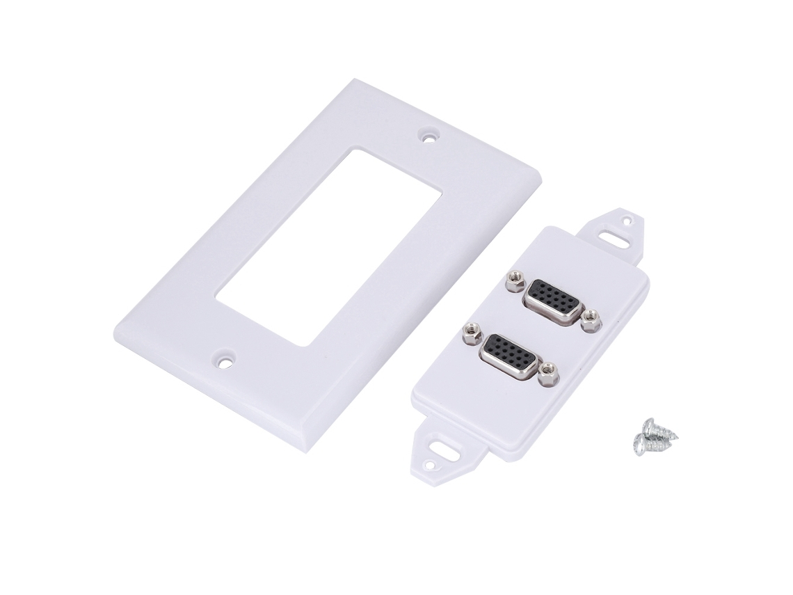Painel De Parede Com 2 Portas Vga Adaptador De Tomada Para Vídeo
