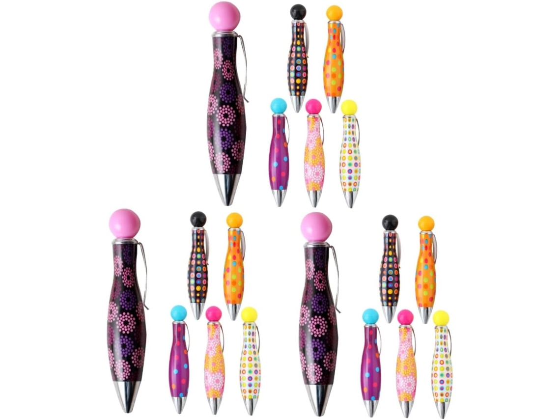 Conjunto De 3 Canetas Assinatura Pelúcia, Gel Pretas, Coloridas Para