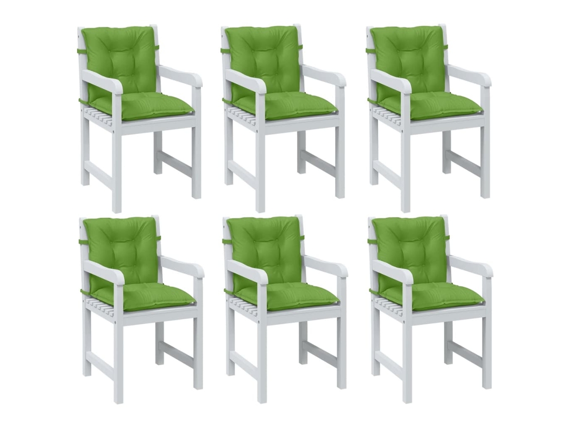 Vidaxl Almofadões Lombares P/ Cadeiras 6pcs Mesclado Tecido Verde