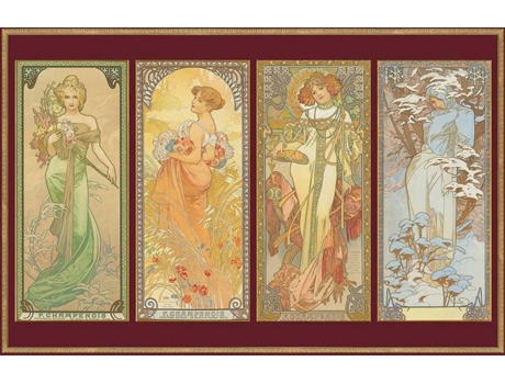 Puzzle  Mucha The Times of the Day (Idade Mínima: 12 Anos - 1000 Peças)