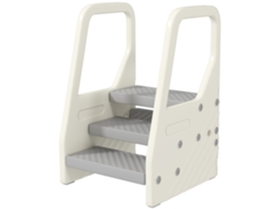 Banquinho Infantil 43x42x65,5cm 3 Degraus Ajustáveis, Cinza