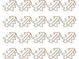 Clips de papel em formato de árvore natural, com núcleos vibrantes que não atrapalham, ideais para organização fora da mesa na escola.