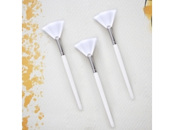 Conjunto de 3 Pincéis para Máscara Facial, Incluindo um Pincel Macio em Formato de Leque e um Pincel para Aplicação de Produtos Ácidos. MDUG