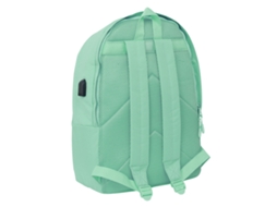 Mochila Escolar SAFTA +usb munich basicos (Turquesa - Poliéster 600D)