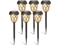 Conjunto de 6 Luzes Solares para Jardim, com Led para Caminhos AQUAFORGE
