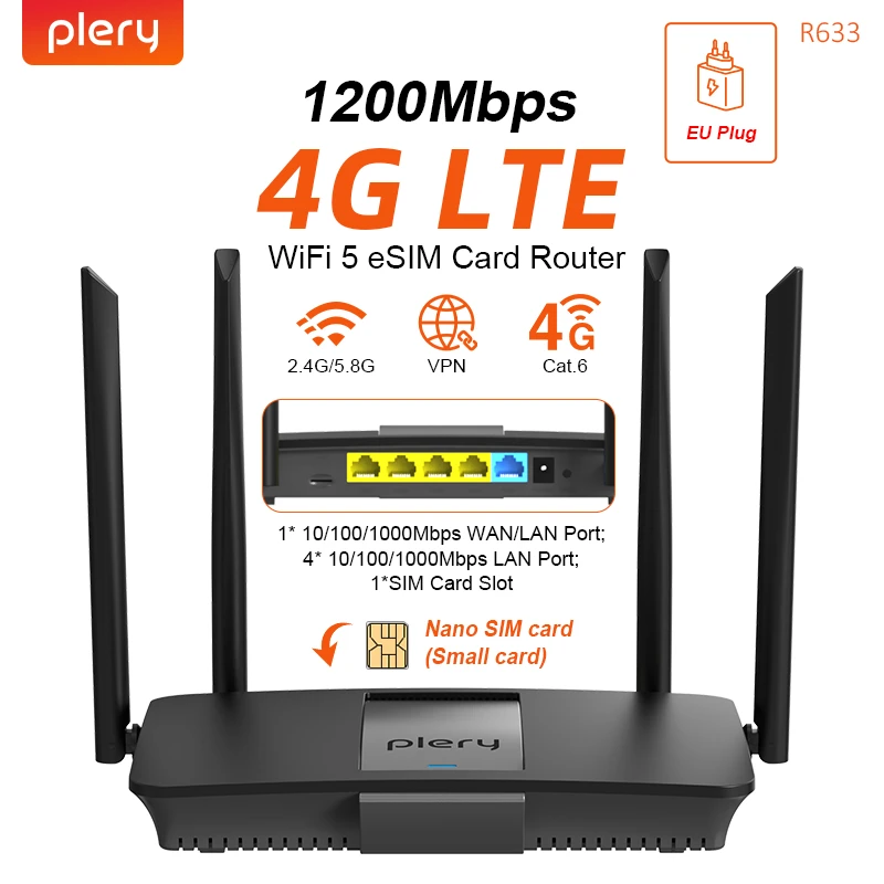 (ponto De Acesso Wifi5 1300mbps) Roteador 4g Lte Wifi6 1200mbps Wpa3