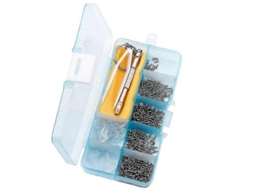 Kit de Ferramentas para Reparo Óculos, 500 Peças, Parafusos, Porcas, Almofadas Silicone Nariz, Microchav e Fenda, Pinça, Gancho Ore GOKOCO