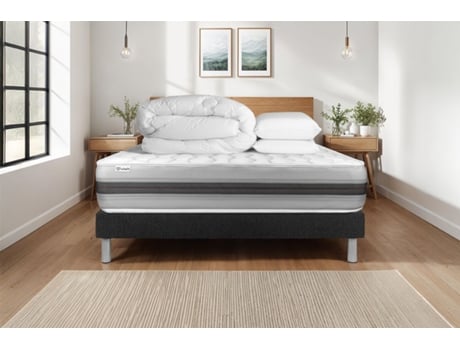 Estrado Completo Ripas Vitalspring Vitalit Espuma Com Memória Preto (160x200)