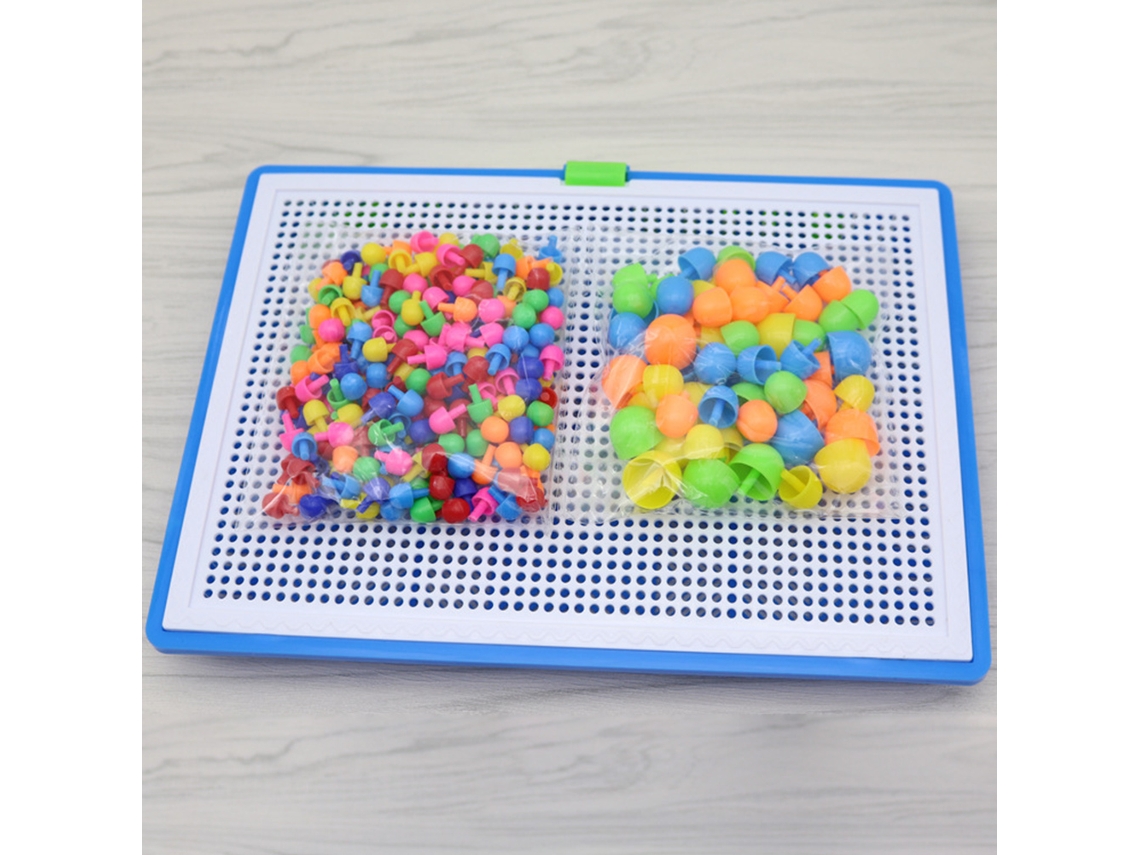 Primerox conjunto de Quebra cabeça de Pinos de Cogumelo Colorido 296pcs para Crianças 4 10 Anos com Tábua e Armazenamento