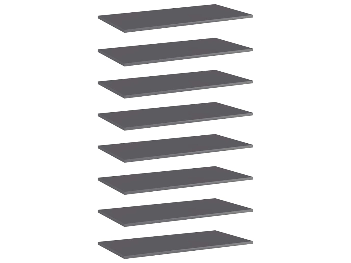Vidaxl Prateleiras Para Estante 8 Pcs 80x40x1,5cm Contraplacado Cinza