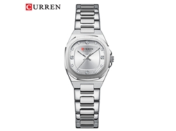 Relógio de quartzo MDUG Casual com contador grande, numerais romanos, pulseira de aço e design minimalista (marrom)