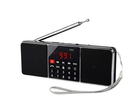 Rádio Recarregável, Alto Falante Estéreo Am/fm Com Bluetooth, Entrada Aux, Suporte Para Cartão Tf E Pen Drive Usb. Flunteca