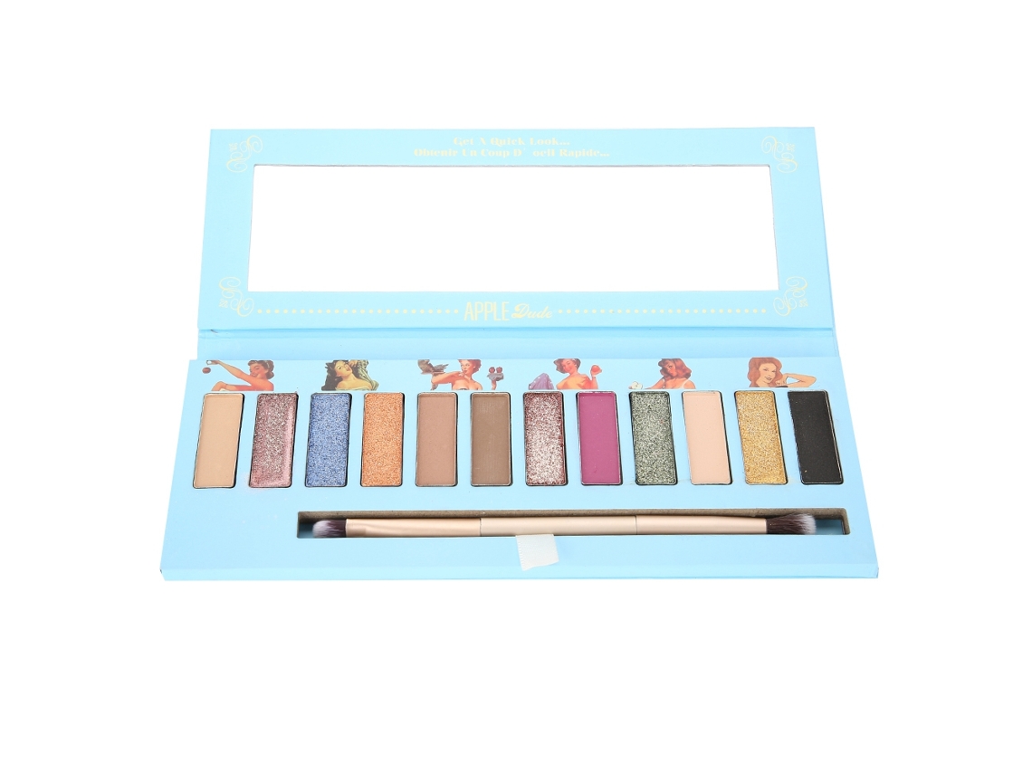 Paleta De Sombras Para Olhos Com 12 Cores Azuis Em Matt E Glitter Sunflare