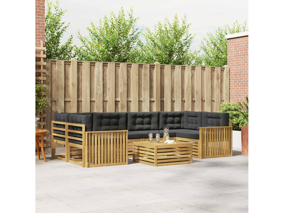 Vidaxl Conjunto De Sofás Para Exterior 7 Unid. Branco E Antracite