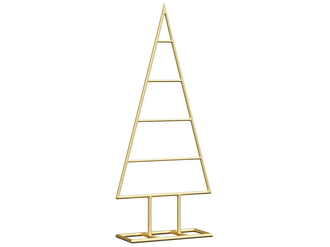 Conjunto 1 Árvore De Natal De Metal Vidaxl Dourado Aço (60 Cm)