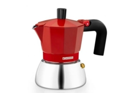 Cafeteira Monix Induction Inox 6 Xícaras, Vermelha, Alumínio E Aço Cafeteira Monix Induction Inox Vermelha Para 6 Xícaras Corpo Em Alumínio E Base Em