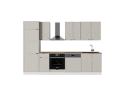 Cuisine Fame Line, 300cm, Pt Oak, Grisbeige/branco, Branco, Vicco