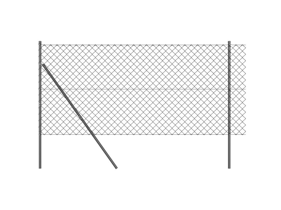 Conjunto 1 Poste De Cerca Vidaxl Cinzento Aço (10 X 1,4 M)