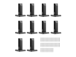 Braçadeira de Vidro VEVOR 10 Pcs Suporte de Trilhos Quadrados para Vidro Preto de 0 31 Polegadas-0 47 Polegadas