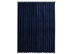 Maison Exclusive - Cortina Blackout Com Ganchos 290x245 Cm Veludo Azul-escuro