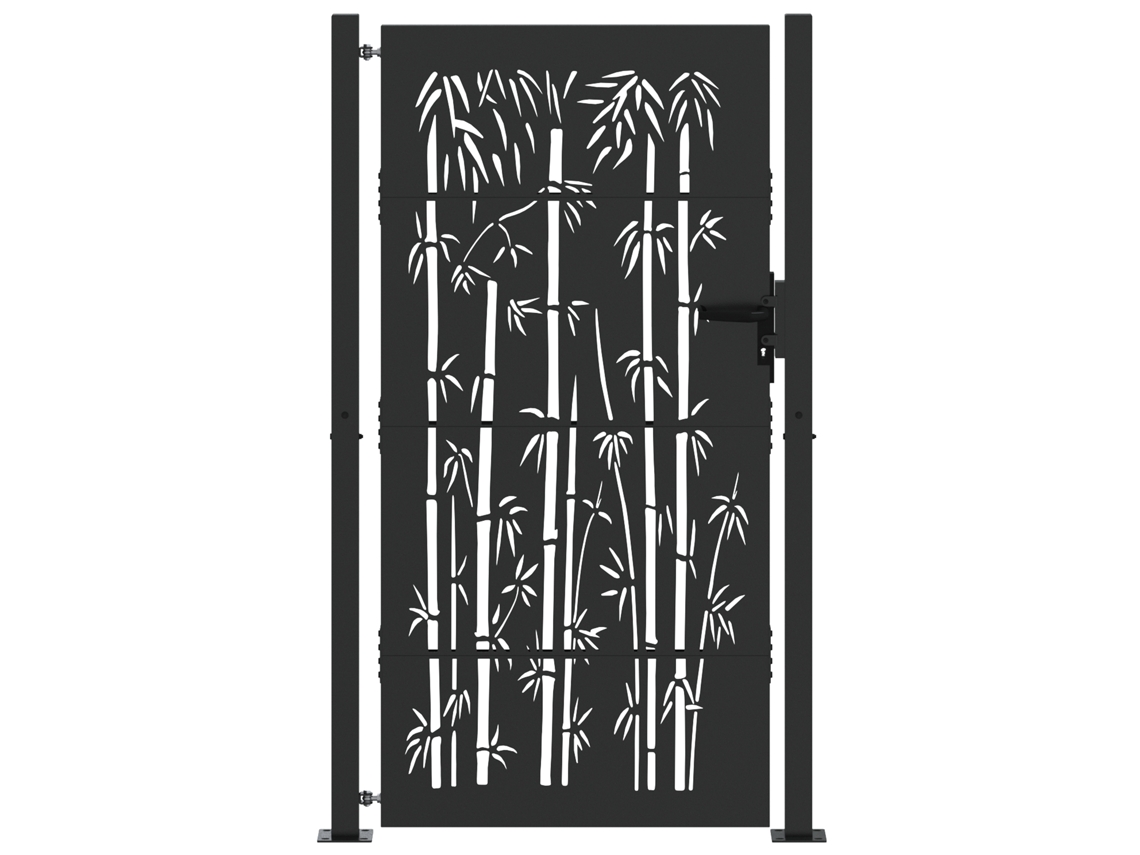 Conjunto 1 Portão De Jardim Vidaxl Preto Aço (110 X 180 Cm)