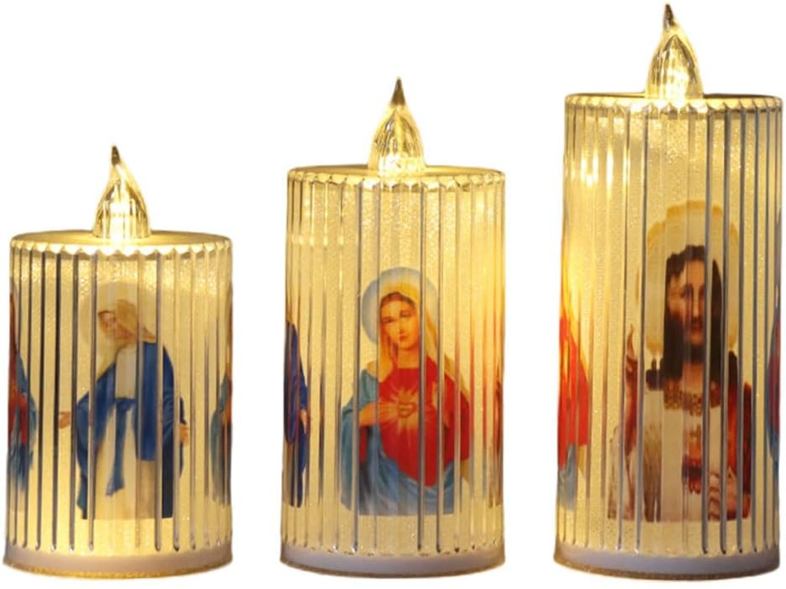 Vela Led Decorativa Sem Chama, Conjunto De 3 Velas, Para Quarto E Mesa