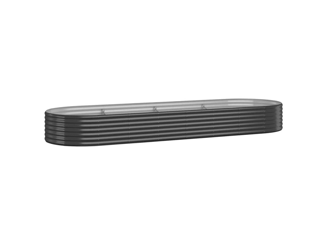 Vaso de jardim VIDAXL Antracite Aço (322x100x36 cm)