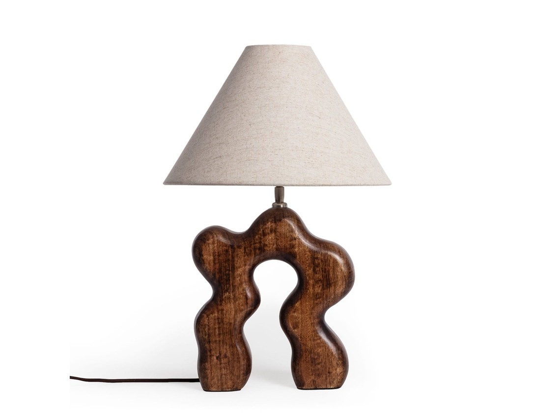 Candeeiro De Mesa Madera Hunar I Iluzzia Bege