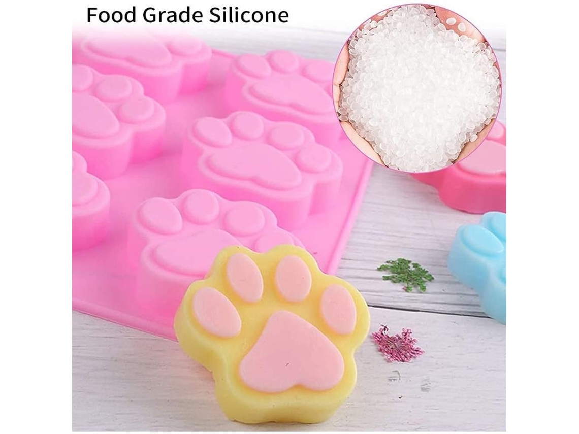 Molde De Silicona Para Pies De Perro, 2 Piezas Con 6 Cavidades Para Hornear Pasteles, Reutilizable Para Dulces Y Galletas