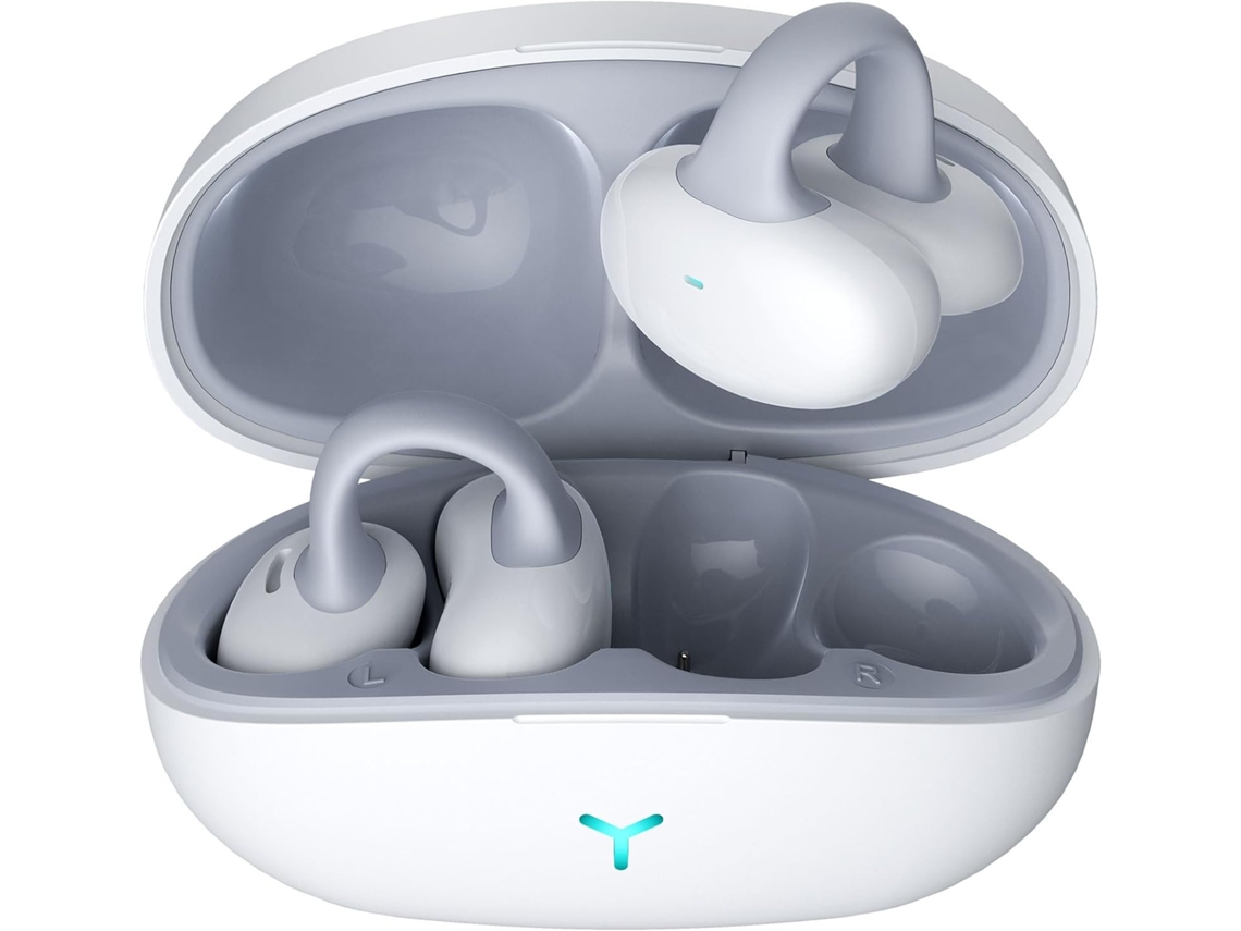 Fones de Ouvido com Clipe de Orelha Aberta, Bluetooth Sem Fio, Efeito Estéreo Hifi, Ipx5 À Prova D'água JIAPEI (branco)