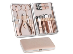 Kit de Manicure e Pedicure Profissional 18 em 1 com Estojo de Viagem para Homens e Mulheres